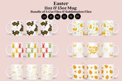 bundle 6 easter coffee mug sublimation wrap glass mug wrap svg presized for 11oz and 15oz glass ready to cut and sublimation files