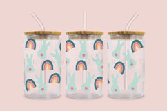 bundle 6 easter spring bunny libbey beer can glass full wrap svg presized template for 16oz and 20oz glass for Cricut Silhouette and sublimation