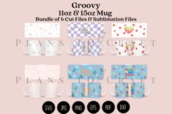 bundle 6 groovy retro coffee mug glass wrap svg 11oz 15oz mug svg presized for 11oz 15oz glass ready to cut and sublimation files