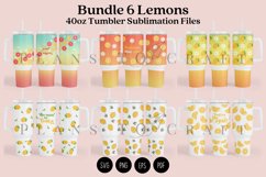 Bundle 6 Lemon 40oz Tumbler Sublimation Wrap SVG Product Image 1