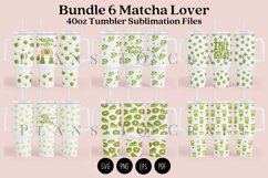 Bundle 6 Matcha Lover 40oz Tumbler Sublimation Wrap SVG Product Image 1