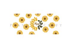 bundle 6 mothers day sunflower coffee mug sublimation wrap glass mug wrap svg presized for 11oz and 15oz glass ready to cut and sublimation files