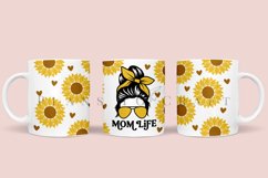 bundle 6 mothers day sunflower coffee mug sublimation wrap glass mug wrap svg presized for 11oz and 15oz glass ready to cut and sublimation files