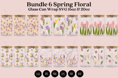 Bundle 6 Spring Floral Libbey Can Glass Wrap SVG 16oz 20oz Product Image 1