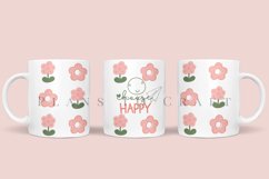 bundle 6 spring flower coffee mug sublimation wrap glass mug wrap svg presized for 11oz and 15oz glass ready to cut and sublimation files