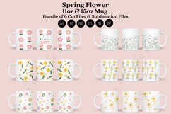 bundle 6 spring flower coffee mug sublimation wrap glass mug wrap svg presized for 11oz and 15oz glass ready to cut and sublimation files
