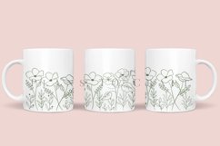 bundle 6 spring flower coffee mug sublimation wrap glass mug wrap svg presized for 11oz and 15oz glass ready to cut and sublimation files