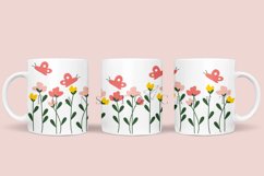 bundle 6 spring flower floral coffee mug sublimation wrap glass mug wrap svg presized for 11oz and 15oz glass ready to cut and sublimation files
