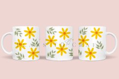 bundle 6 spring flower floral coffee mug sublimation wrap glass mug wrap svg presized for 11oz and 15oz glass ready to cut and sublimation files