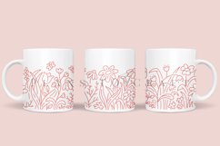 bundle 6 spring flower floral coffee mug sublimation wrap glass mug wrap svg presized for 11oz and 15oz glass ready to cut and sublimation files