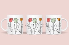 bundle 6 spring flower floral coffee mug sublimation wrap glass mug wrap svg presized for 11oz and 15oz glass ready to cut and sublimation files