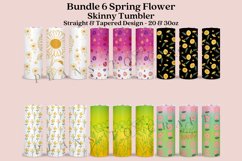 bundle 6 spring flower skinny tumbler sublimation design for 20oz and 30oz skinny tumbler sublimation wrap