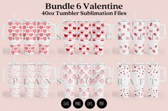 Bundle 6 Valentine 40oz Tumbler Sublimation Wrap SVG Product Image 1