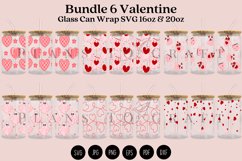 Bundle 6 Valentine Libbey Can Glass Wrap SVG Product Image 1