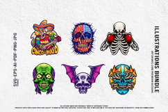 Dark fantasy skull collection with sombrero zombie wings Product Image 3