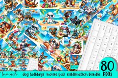 funny dog on beach HOLIDAY mouse pad sublimation BUNDLE PNG Product Image 1