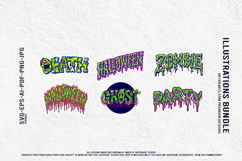 Horror slime lettering death halloween ghost party typograph Product Image 2