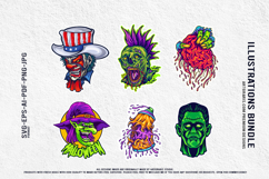 Creepy punk zombie clown witch and horror creatures Product Image 4