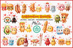 Kawaii Food Sublimation Bundle Cute PNG Set for Crafts Product Image 1