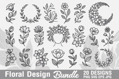 Floral Design SVG PNG Bundle Product Image 1