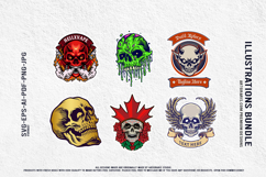 Vintage Skull Illustrations for Tattoo and Mascot Design Product Image 4