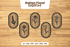 Rattan Floral Lasercut - Rattan Wall Art Lasercut Product Image 1