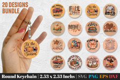 Fall Round Keychain SVG PNG Bundle Product Image 1