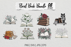 Floral Books PNG SVG Product Image 1
