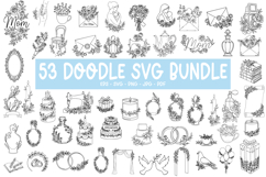 53 Floral Doodle Bundle Line Art Cut File Product Image 1