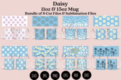 bundle 8 daisy coffee mug glass wrap svg 11oz 15oz mug svg presized for 11oz 15oz glass ready to cut and sublimation files