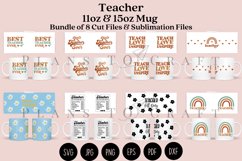 bundle 8 teachers day boho teacher coffee mug glass wrap svg 11oz 15oz mug svg presized for 11oz 15oz glass ready to cut and sublimation files