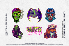 Spooky bat monster zombie nurse clown death horror artwork Product Image 4