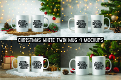 Christmas White Twin Mug Mockups Product Image 1