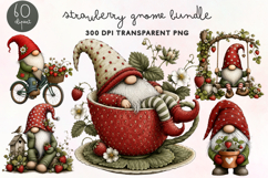 Strawberry Gnome Clipart PNG Product Image 1