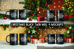 Christmas Black Twin Mug Mockups Product Image 1