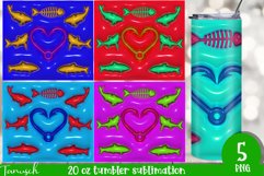 3d puff fishing sublimation tumbler, 3d inflate wrap Bundle Product Image 1