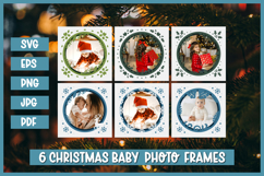 6 Christmas Layered paper cut frame,card SVG, photo frame Product Image 1
