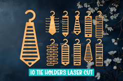 10 Tie Holder Laser Cut SVG, Hanging Tie Rack Templates Product Image 1
