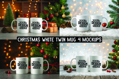 Christmas White Twin Mug Mockups Product Image 1