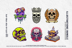 Mystic skull collection with crown flowers book fire bundle Product Image 4
