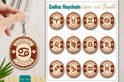 12 Design Zodiac Keychain Laser Cut | Zodiac SIgn Laser Cut Product Image 1