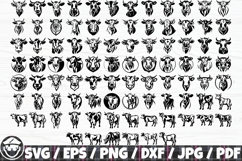 Cow Face x90 Silhouette BUNDLE Product Image 1