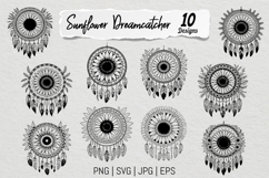 Sunflower Dreamcatcher Line Art Bundle Product Image 1