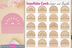 20 Design Laser Cut Wooden Hair Comb | Snowflake Comb SVG Product Image 1