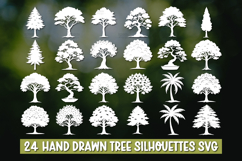 24 Trees Silhouettes SVG, Trees Cut File, Tree Vinyl Decal Product Image 1