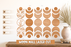 5 Moon Phases Wall Art SVGs - Moon Laser cut Product Image 1