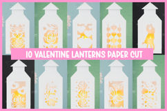 Valentine lantern SVG I Valentine paper cut SVG Product Image 1