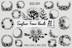 Sunflower Frame SVG PNG Bundle Vol.2 Product Image 1