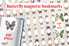 Floral butterfly magnetic bookmark bundle PNG Product Image 1