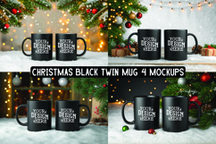 Christmas Black Twin Mug Mockups Product Image 1